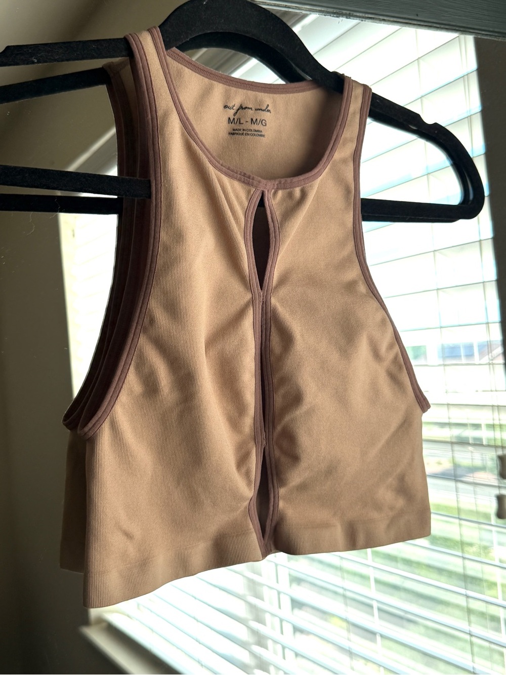 Urban Outfitters Out From Under Violetta Seamless Cutout Bra Crop Top Taupe M/L